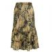 Satin Mini Pleat Tiered Skirt - Swirl Animal