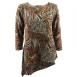 Magic Slinky Asymmetric Tunic - Animal Print with Brown and Gold Accent