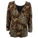 Magic Slinky Mock Cardigan - Animal Print with Brown and Gold Accent