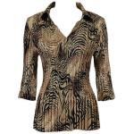 Satin Mini Pleats Three Quarter w/ Collar - Swirl Animal