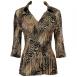 Satin Mini Pleats Three Quarter w/ Collar - Swirl Animal