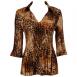 Satin Mini Pleats Three Quarter w/ Collar - Golden Leopard