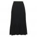 Georgette Mini Pleat Ankle Length Skirt - Solid Black