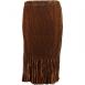 Satin Micro Pleat Calf Length Skirt - Solid Brass
