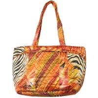 Quilted Bags - Small Tote - Abstract Zebra Red-Orange