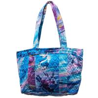 Quilted Bags - Small Tote - Abstract Paint Splatter - Blue