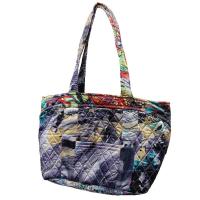 Quilted Bags - Small Tote - Abstract Paint Splatter - Slate