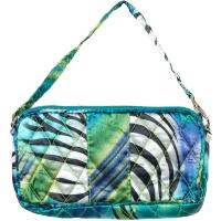 Quilted Bags - Wristlet - Abstract Zebra Blue-Green