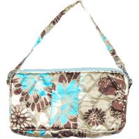 Quilted Bags - Wristlet - Turquoise-Brown Floral