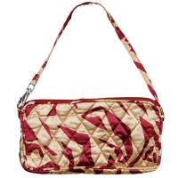 Quilted Bags - Wristlet - Burgundy-Champagne Print