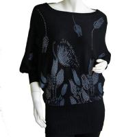 Euro Tunic - Tulips - Black