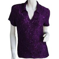 Magic Crush Diamond Short Sleeve with Collar - Eggplant