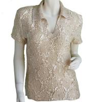 Magic Crush Diamond Short Sleeve with Collar - Beige