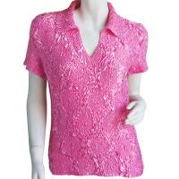 Magic Crush Diamond Short Sleeve with Collar - Carnation