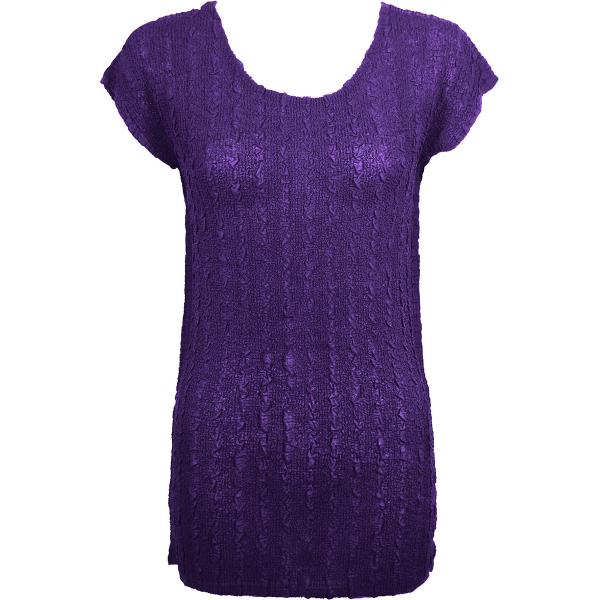 Wholesale 1398 - Magic Crush Georgette - Cap Sleeve Tunics* Solid Purple - One Size  Fits (S-M)