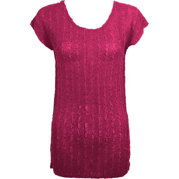 Wholesale 1398 - Magic Crush Georgette - Cap Sleeve Tunics* Solid Magenta  - One Size  Fits (S-M)