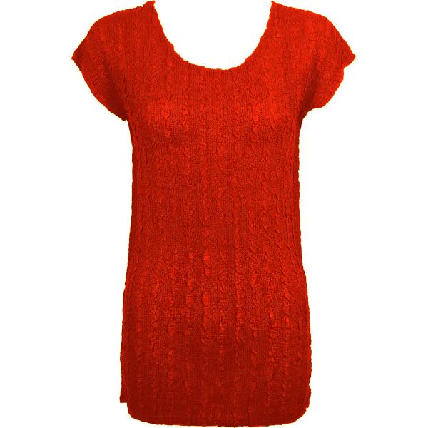Wholesale 1398 - Magic Crush Georgette - Cap Sleeve Tunics* Solid Red - One Size  Fits (S-M)