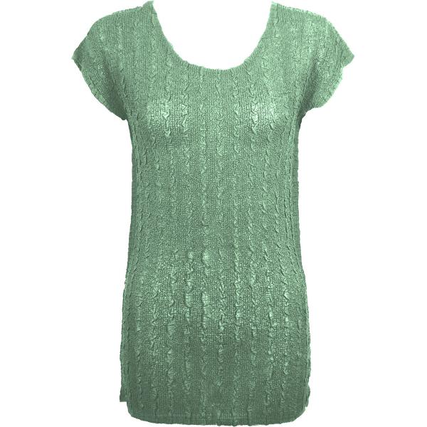 Wholesale 1398 - Magic Crush Georgette - Cap Sleeve Tunics* Solid Light Moss  - One Size  Fits (S-M)