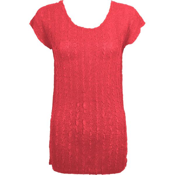 Wholesale 1398 - Magic Crush Georgette - Cap Sleeve Tunics* Solid Coral Plus - One Size Fits (L-XL)