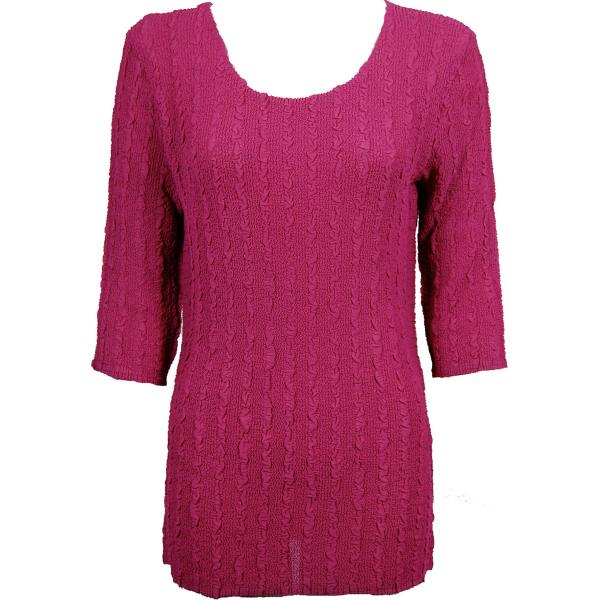Wholesale 1399 - Magic Crush Georgette 3/4 Sleeve Tunics Solid Magenta - One Size  Fits (S-M)