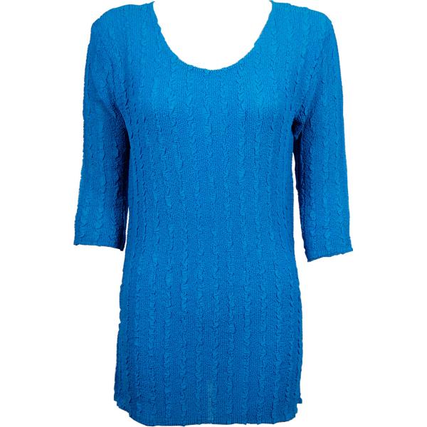 Wholesale 1399 - Magic Crush Georgette 3/4 Sleeve Tunics Solid Cornflower Blue - One Size  Fits (S-M)