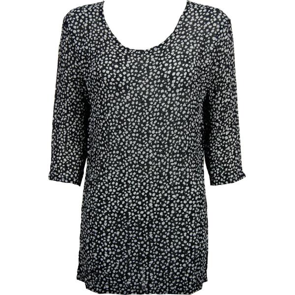 Wholesale 1399 - Magic Crush Georgette 3/4 Sleeve Tunics Polka Dot Black-White - One Size  Fits (S-M)
