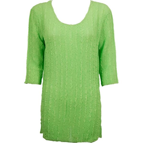 Wholesale 1399 - Magic Crush Georgette 3/4 Sleeve Tunics Solid Lime - Curvy (L-XL)