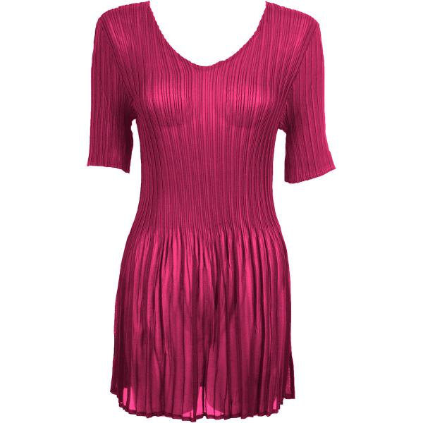 Wholesale 1400 - Georgette Mini Pleat Tunic Tops Solid Magenta - One Size Fits Most
