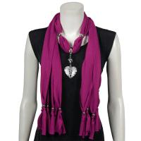 Scarves - Heart Pendant - Polyester 022 - Orchid