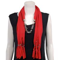 Scarves - Abstract Charms - Jersey Knit - Red