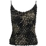 Coin Prints - Spaghetti Tank - Abstract Flowers Black-Tan
