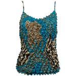 Coin Prints - Spaghetti Tank - Zebra Aqua-Brown