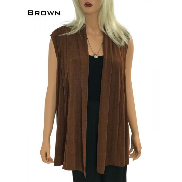 Wholesale 1175 - Slinky Travel Tops - Three Quarter Sleeve Brown - One Size Fits All