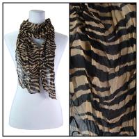 Skinny Scarves - Crinkled Chiffon - Zebra - Brown