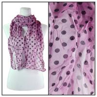 Skinny Scarves - Crinkled Chiffon - Polka Dot - Lilac