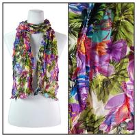 Skinny Scarves - Crinkled Chiffon - Rainforest - Lilac
