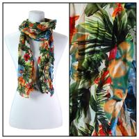 Skinny Scarves - Crinkled Chiffon - Rainforest - Red