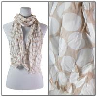 Skinny Scarves - Crinkled Chiffon - Dots - Beige