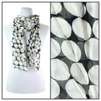 Skinny Scarves - Crinkled Chiffon - Dots - Black