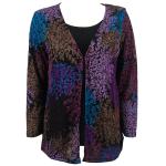 Queen Size Slinky - Mock Cardigan - Multi Floral - Black