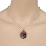 Jewelry - Pendants on Chains - Oval - Mauve Abstract