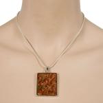 Jewelry - Pendants on Chains - Rectangle Large - Gold Abstract