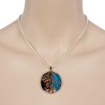 Jewelry - Pendants on Chains - Oval Carnival Blue-Gold