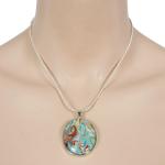 Jewelry - Pendants on Chains - Oval Carnival Green-Gold