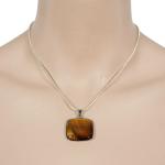Jewelry - Pendants on Chains - Square Brown Tones