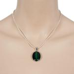 Jewelry - Pendants on Chains - Oval Green Tones