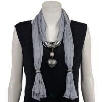 Scarves - Heart Pendant 2 - Jersey Knit - Silver
