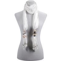 Scarves - Abstract Charms- Jersey Knit - White