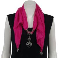 Scarves - Hearts on Heart Pendant - Chiffon - Magenta