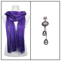 Scarves - Metallic Fishnet 3836 w/ Pendant - Purple w/ Pendant #399